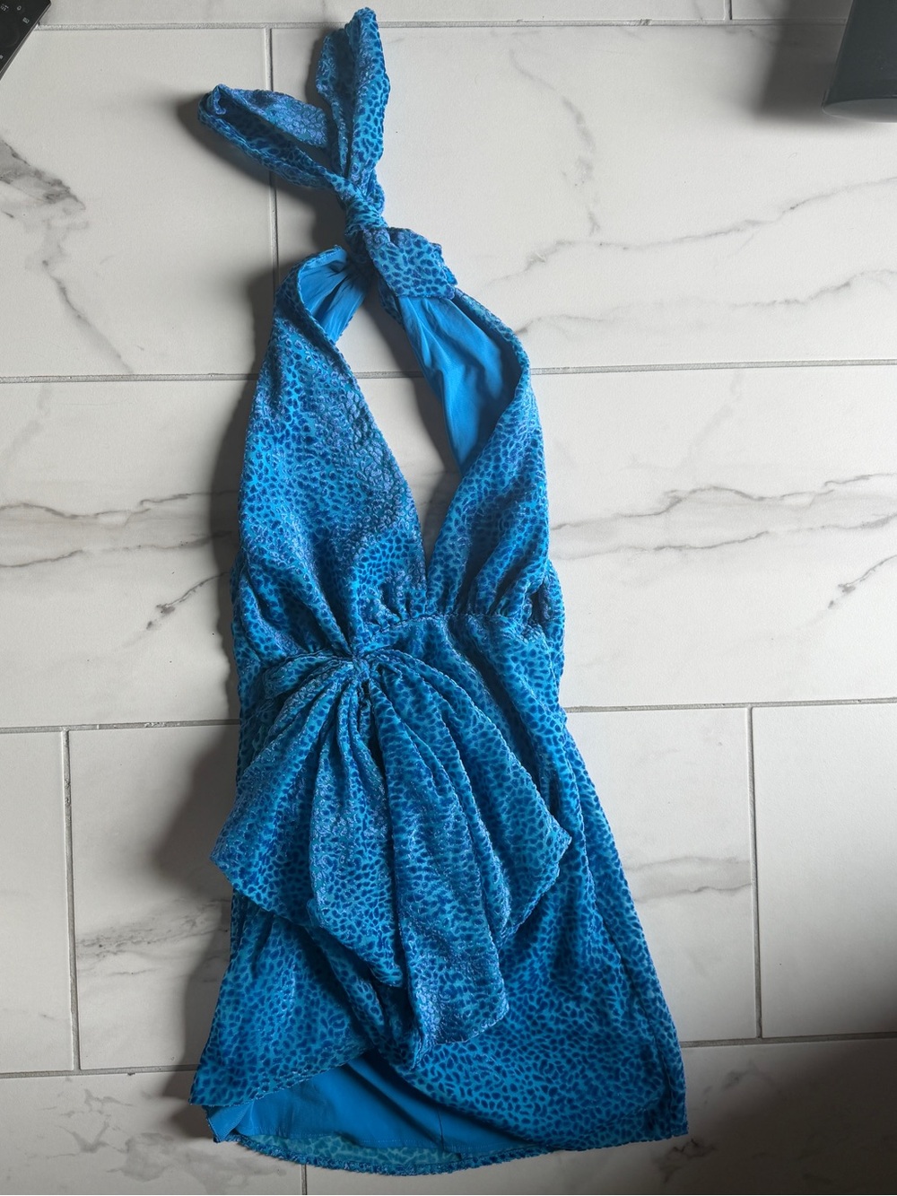 NWT - Revolve Blue Halter Bodycon Mini Dress — Women's - Picture 2 of 4